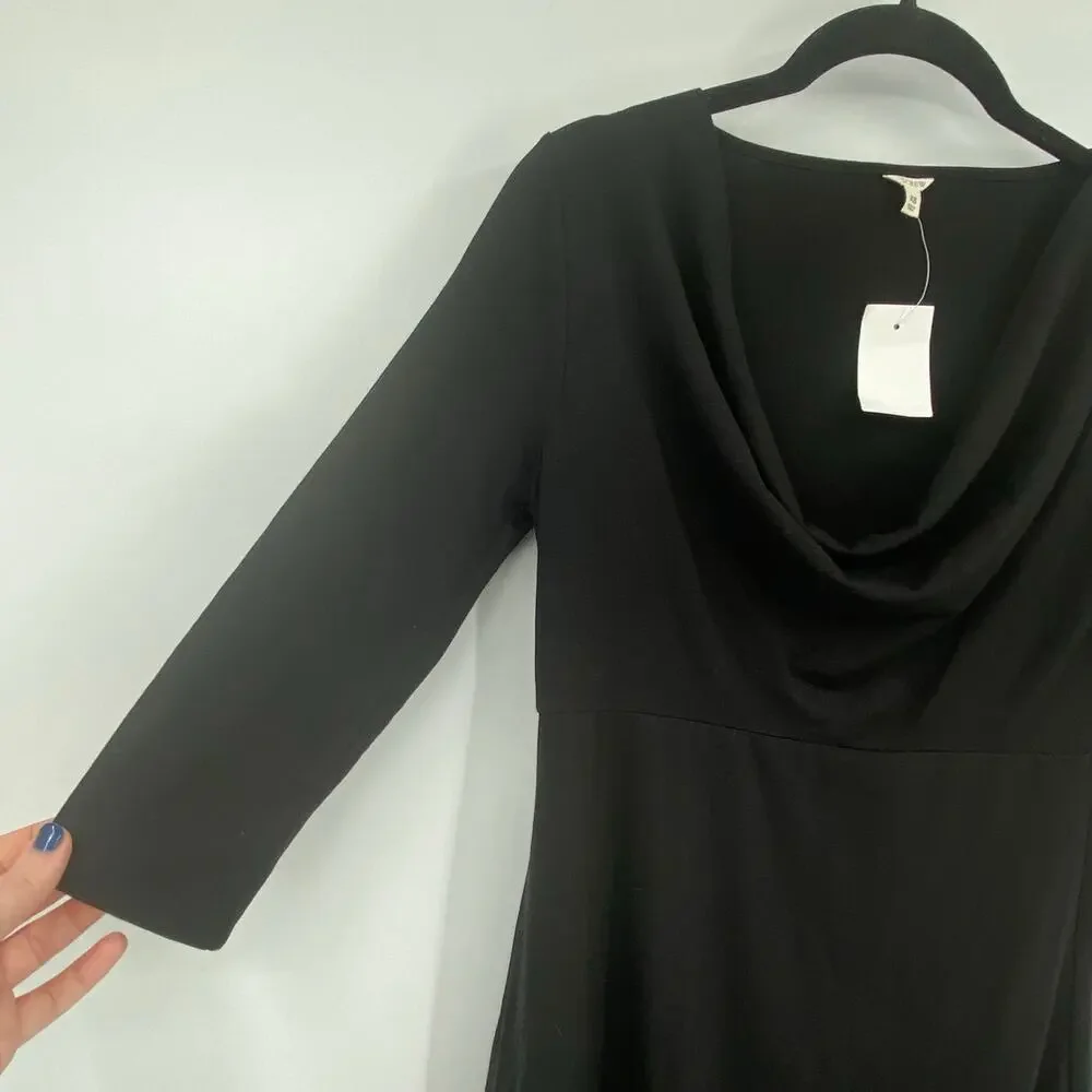 J Crew Women's Black Jersey Cowl Neckline Sheath Dress Size XS NEW
